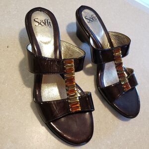 Sofft Brown Sandals with Gold Accents